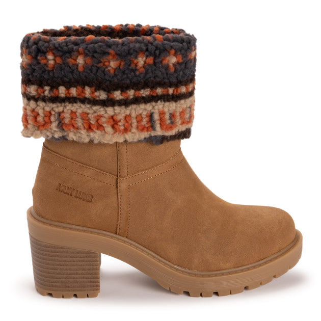 MUK LUKS Women's Kyla Boot - Knit Mid-Calf Fashion Boots With Side Zipper & Platform Sole