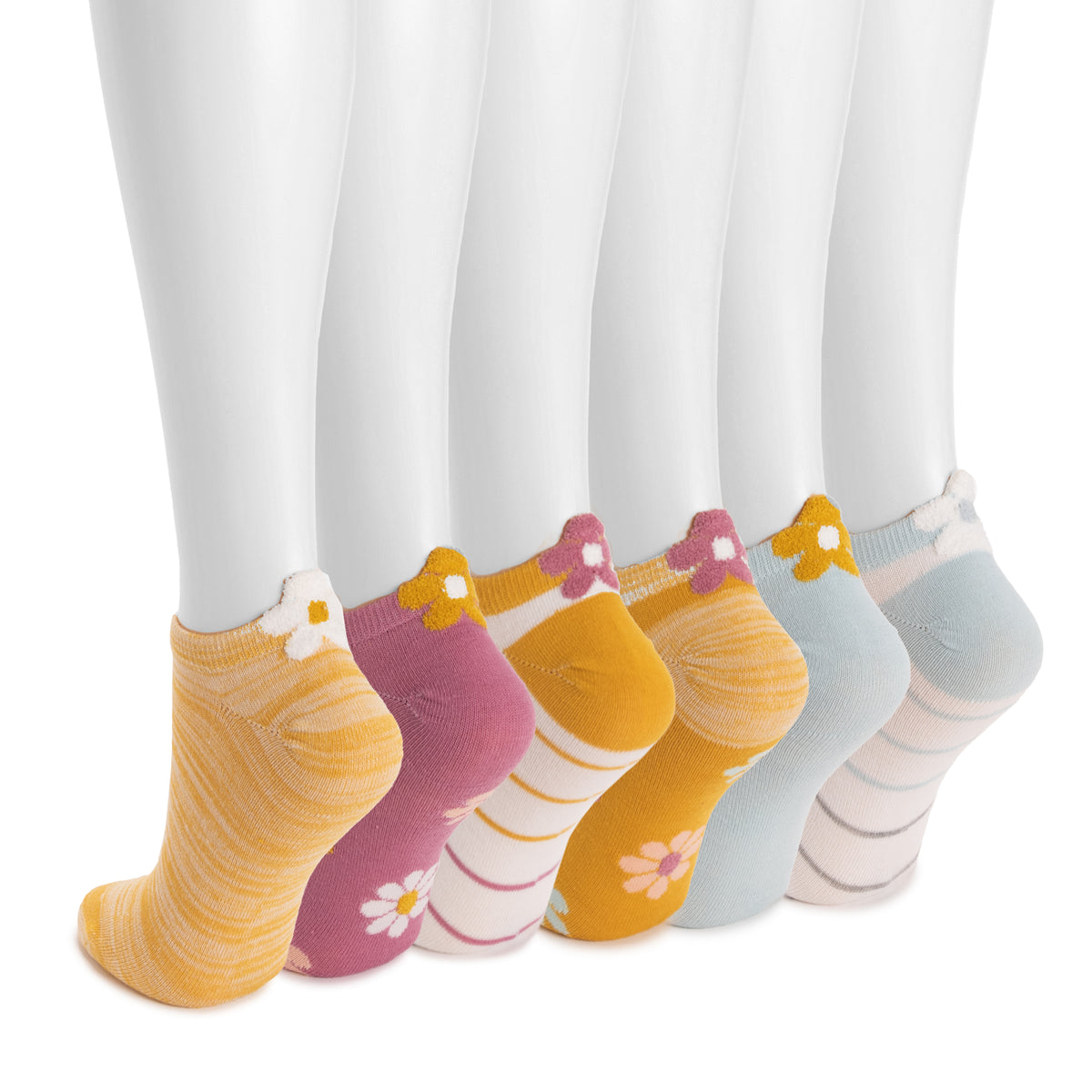 Women's 6 Pack 3D Tab Low-Cut Ankle Socks – MUK LUKS