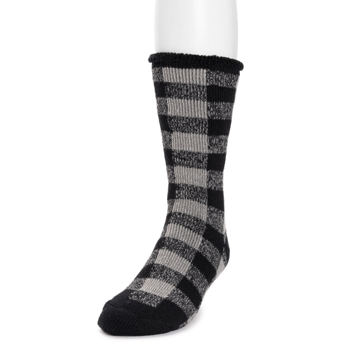 Men's 1-Pair Heat Retainer Thermal Insulated Socks Grey/Black – MUK LUKS