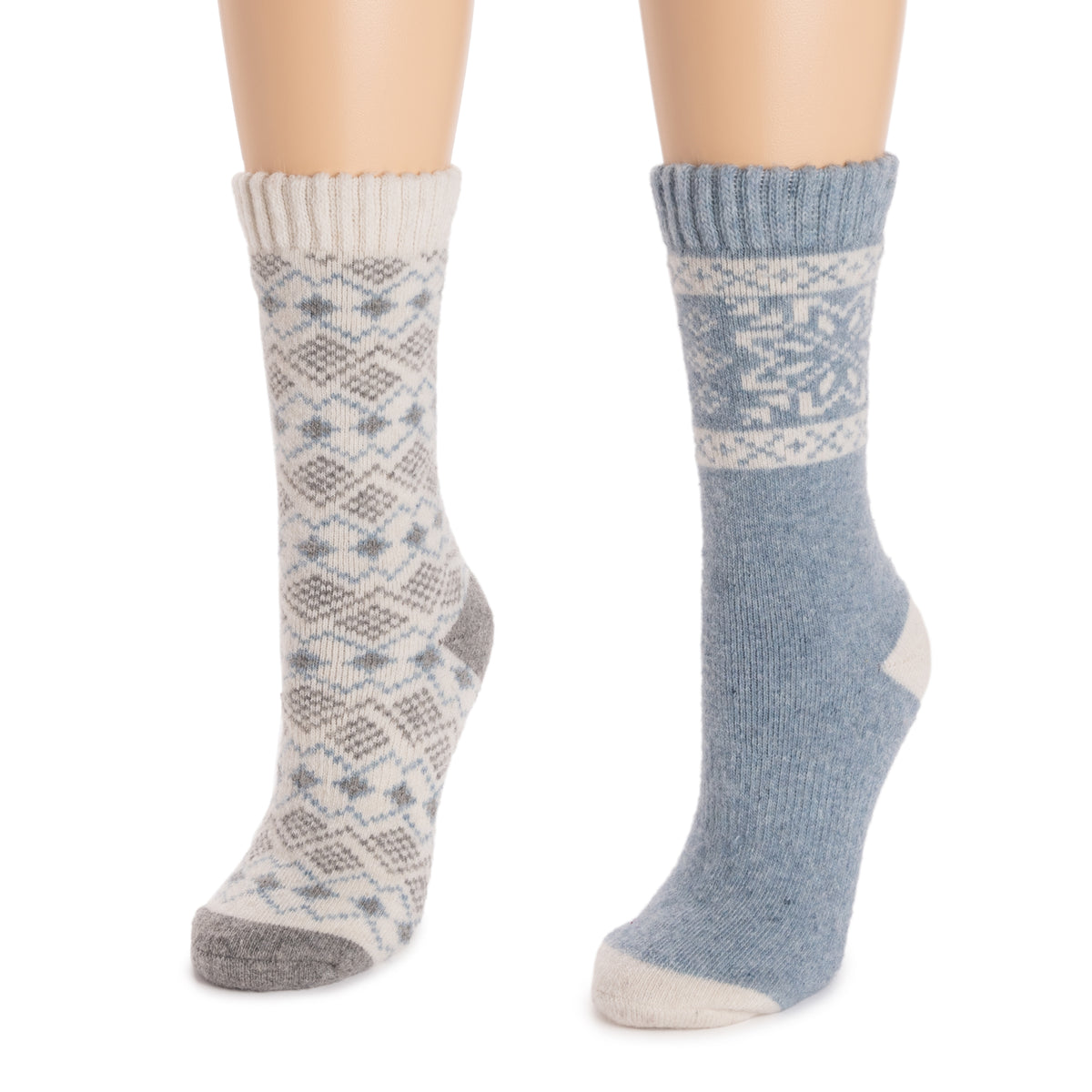 Women's Wool Socks (2 Pair Pack) Black/Ivory MUK LUKS