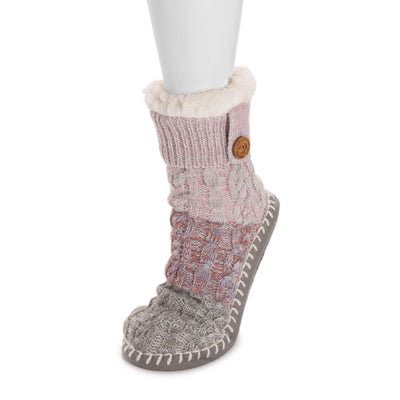 Chaussons Muk Luks Slipper Sox Femme - Taille 6.5-7.5, Rouges, Coton