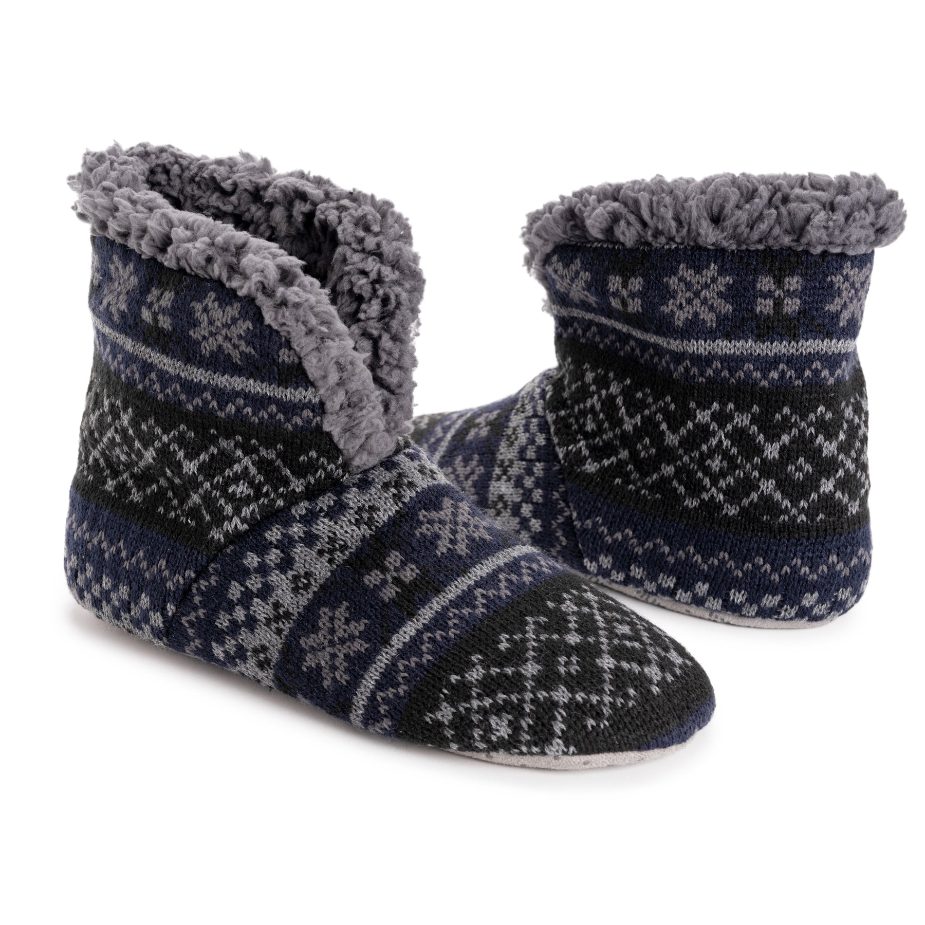 Men's Bootie Slipper Ebony Multi â MUK LUKS