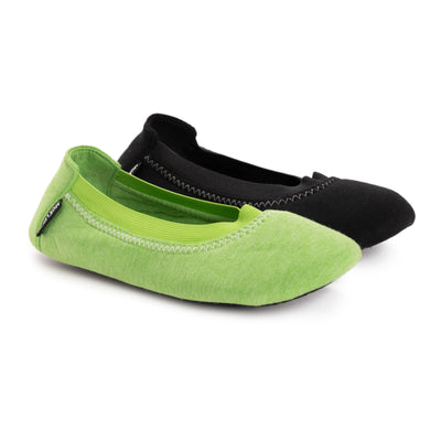 MUK LUKS Women's Stretch Satin Ballerina Slippers - Non-Skid Sole, Washable (Blue, S-M) - View #11