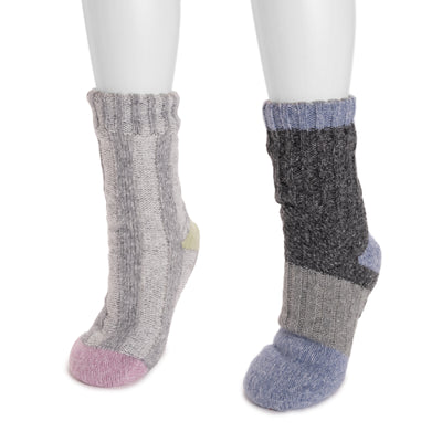 Women's 2 Pair Pack Cozy Sherpa Lined Cabin Sock Ebony/Ivory – MUK