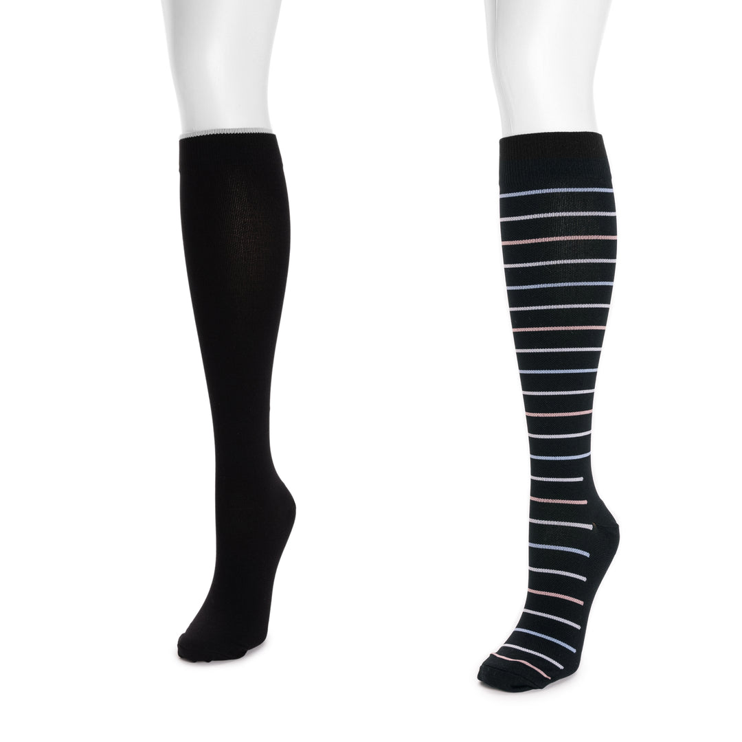 Women's 2 Pair Pack Nylon Compression Knee High Socks – MUK LUKS