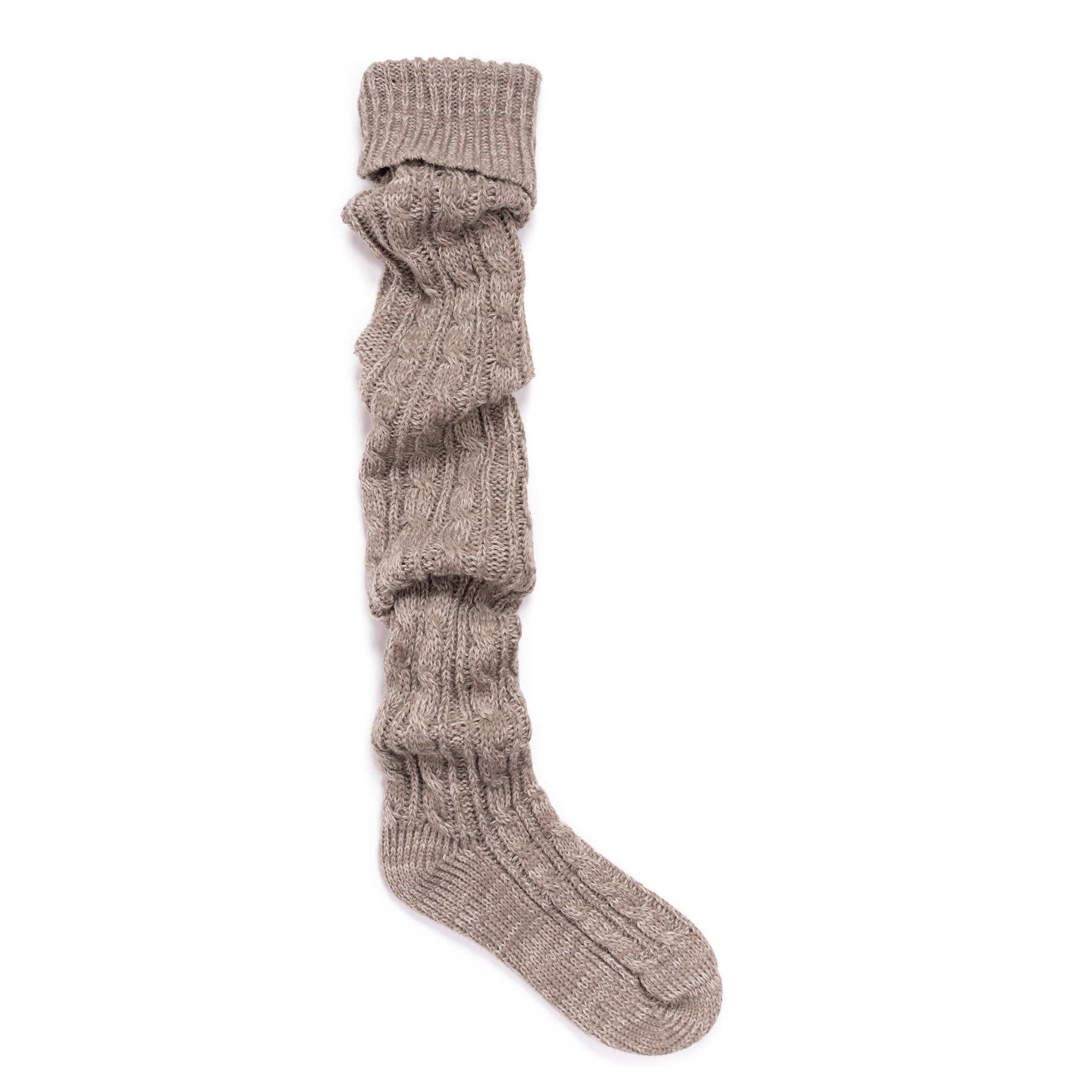 Ladies Socks Thick Wool Knee High Socks Women's Chunky Cable Knit