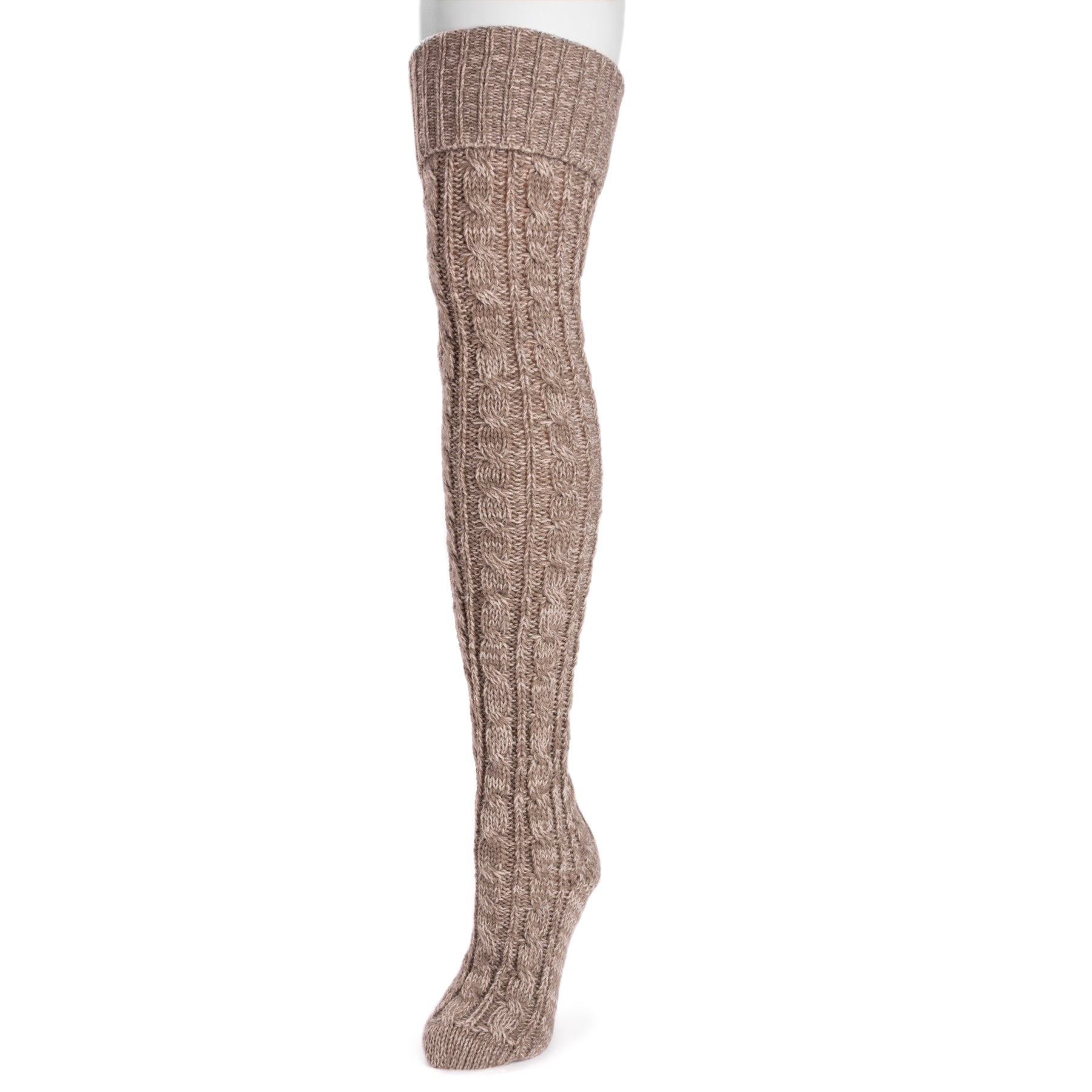 Muk Luks Cable Knit Over The Knee Socks One Size Women s Purple Haze