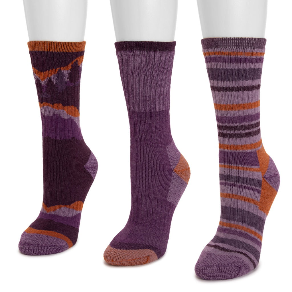 Women's 3 Pair Pack Heat Retainer Hiking Socks – MUK LUKS