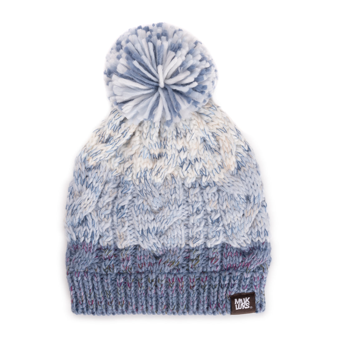 Women's Colorblock Stripe Cable Beanie – MUK LUKS