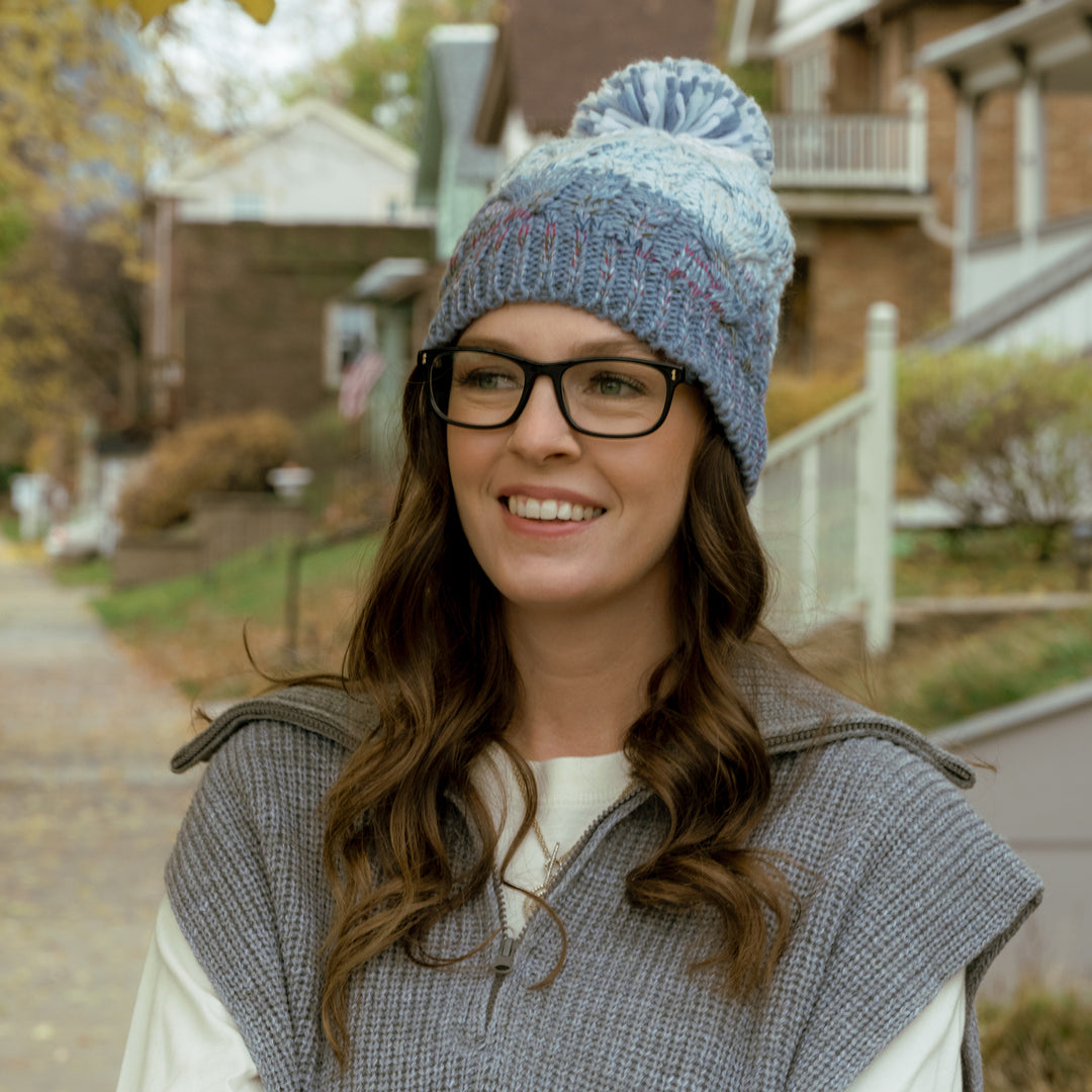 Women's Colorblock Stripe Cable Beanie – MUK LUKS