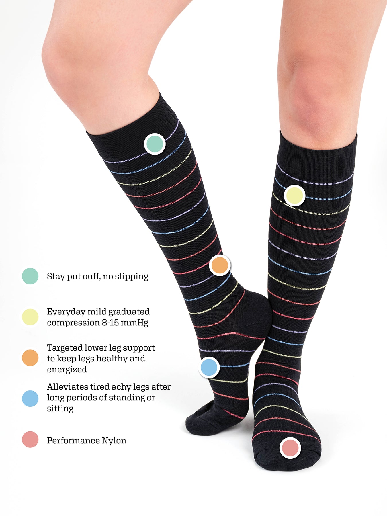 Women's 3 Pair Pack Nylon Compression Socks – MUK LUKS