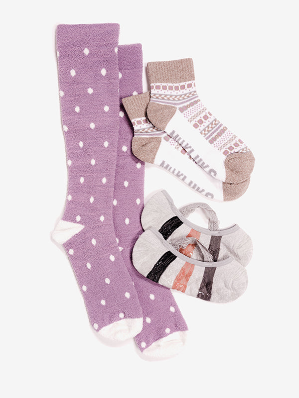 Calzini Da Donna Viola 85% Cashmere Taglia 4 - 7 UK Taglia YTYF 12