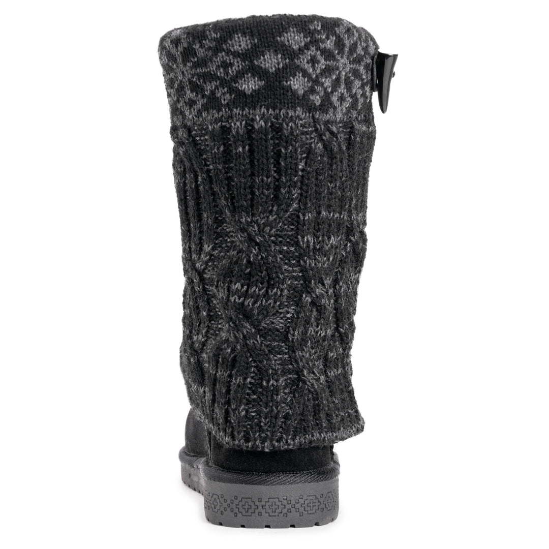 Bottines Cheryl MUK LUKS Pour Femme – Bleu Marine, Taille 41.5 EU (large) – Tricot Acrylique & Doublure Douce