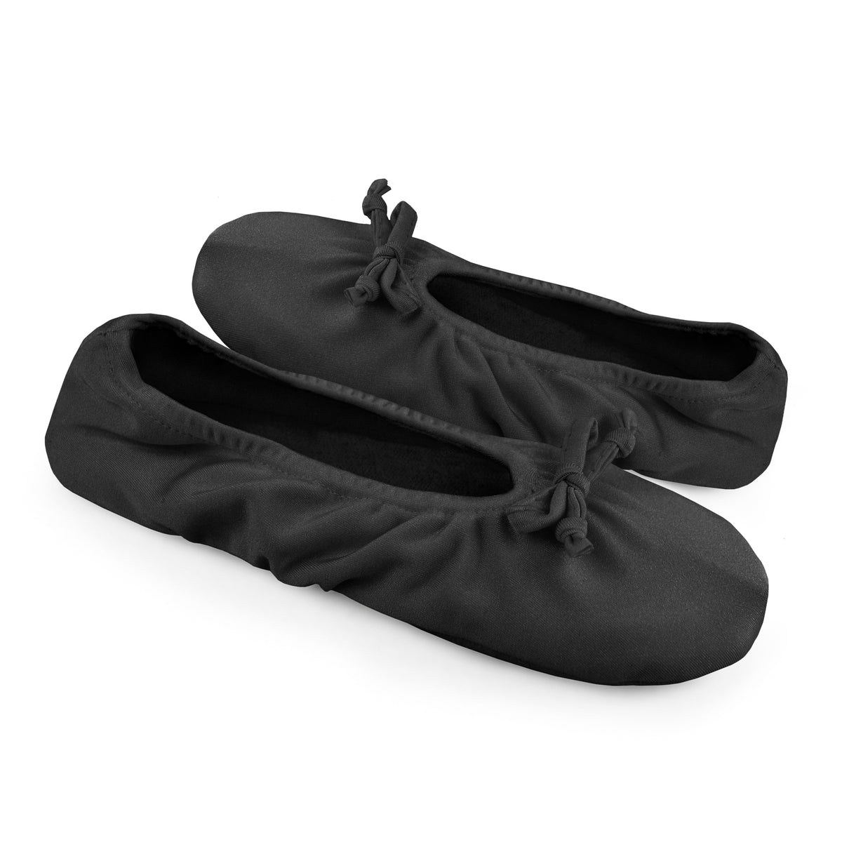 MUK LUKS Women's Stretch Satin Ballerina Slippers - Non-Skid Sole (Ivory, Medium)