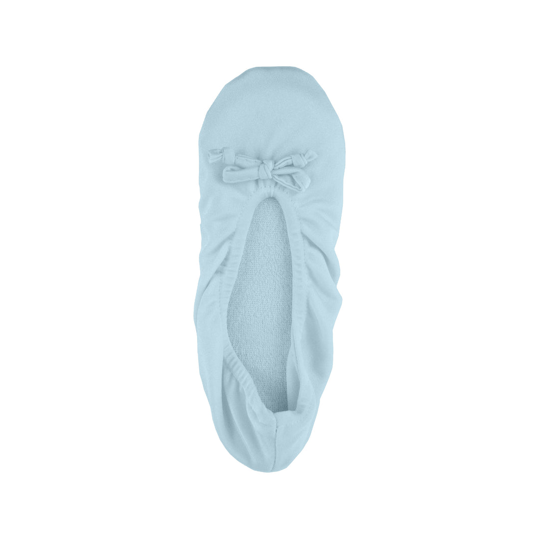 MUK LUKS Women's Stretch Satin Ballerina Slippers - Non-Skid Sole, Washable (Blue, S-M) - View #4
