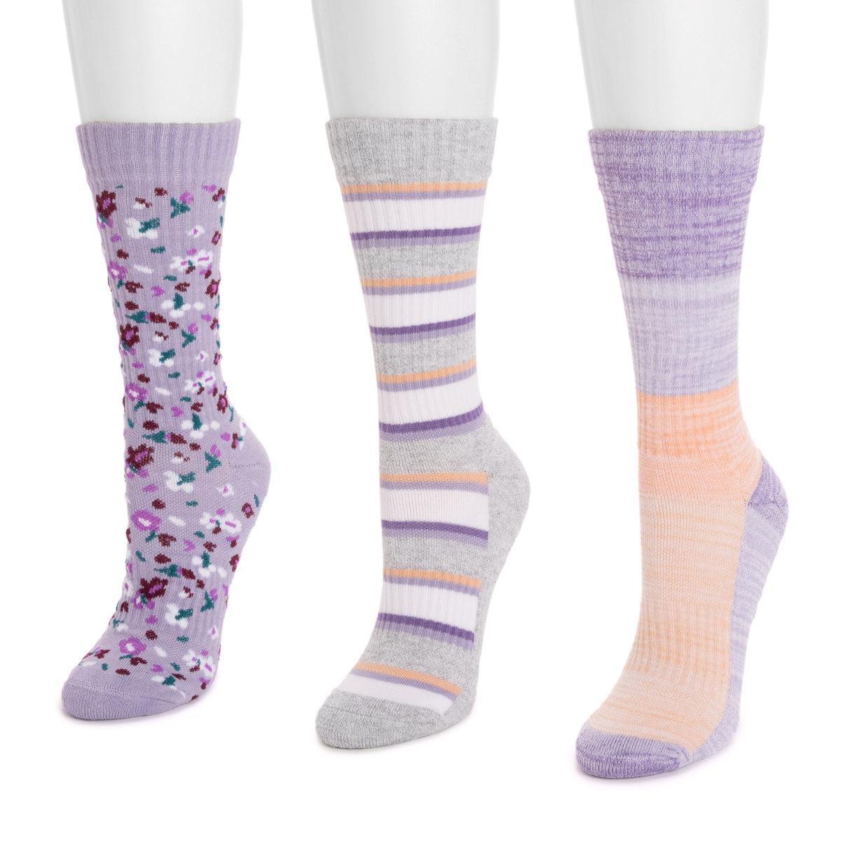 Women's 3 Pack Cotton Compression Crew Socks – MUK LUKS