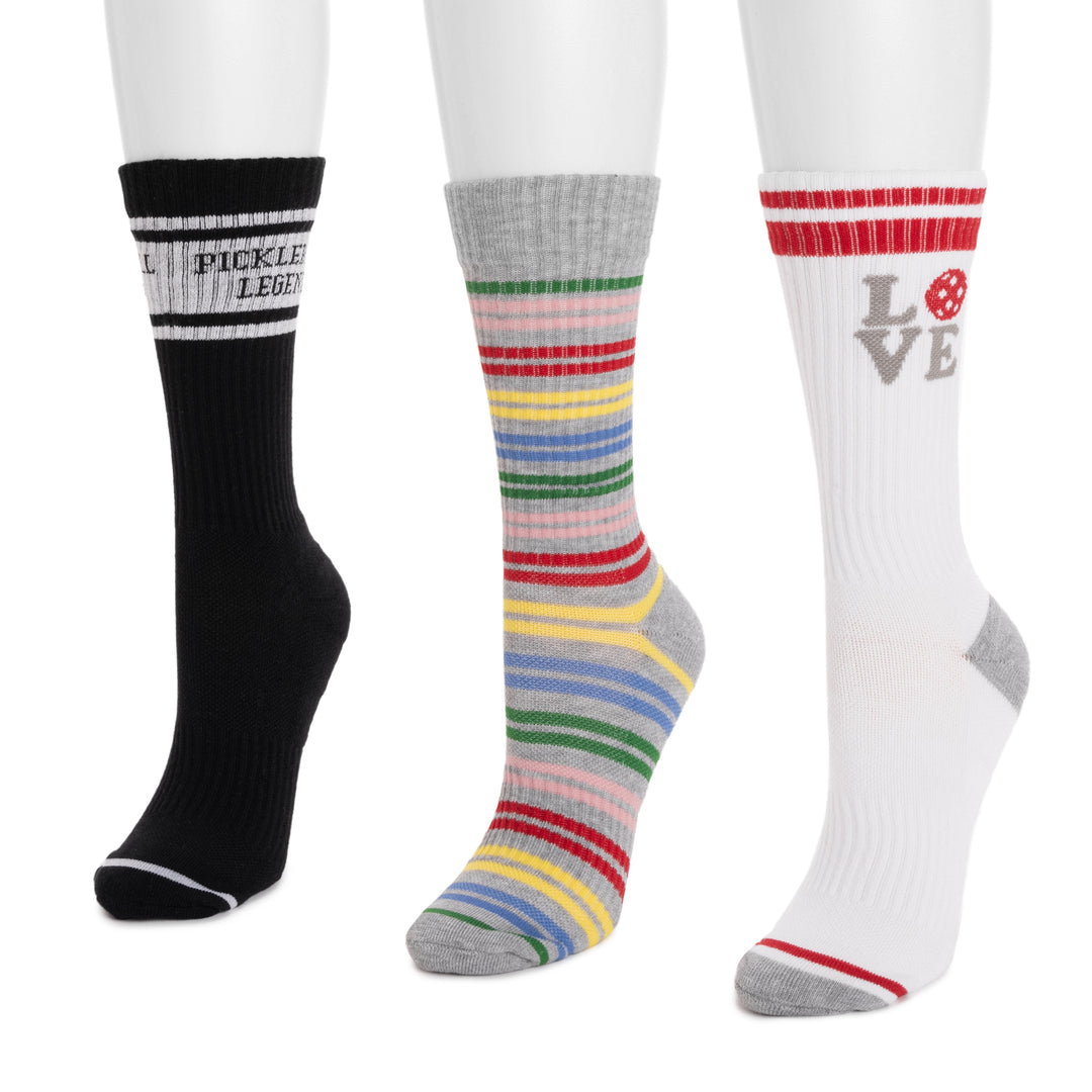 Women's 3 Pack Cotton Compression Crew Socks – MUK LUKS