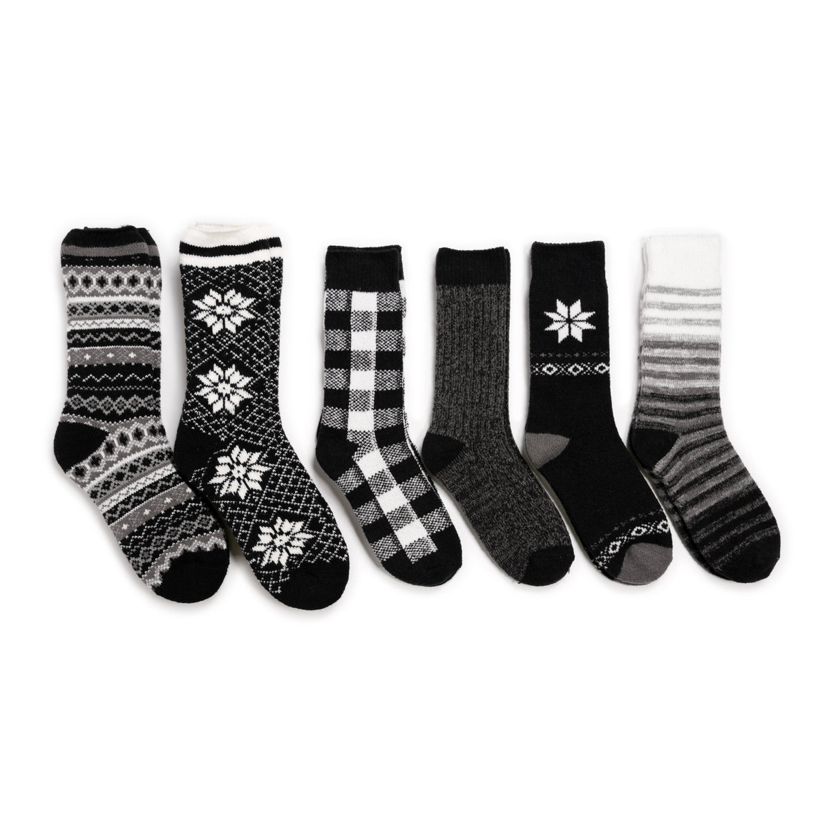 Women's Microfiber and Heat Retainers 6 Pair Pack Socks MUK LUKS