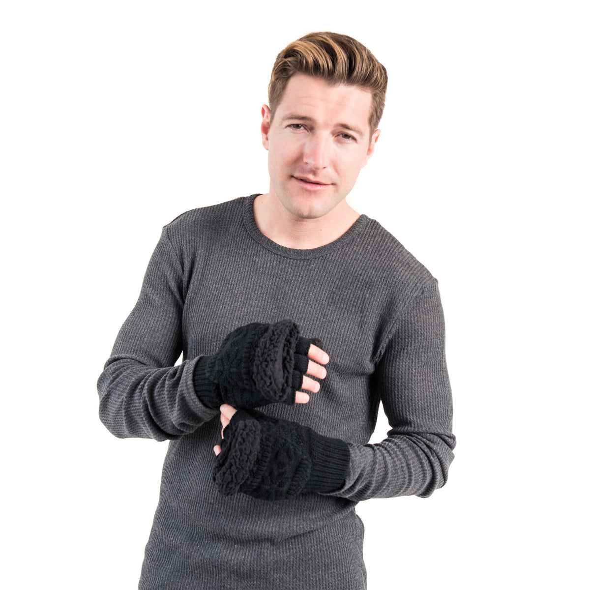 Men's Faux Fur Flip Mittens MUK LUKS