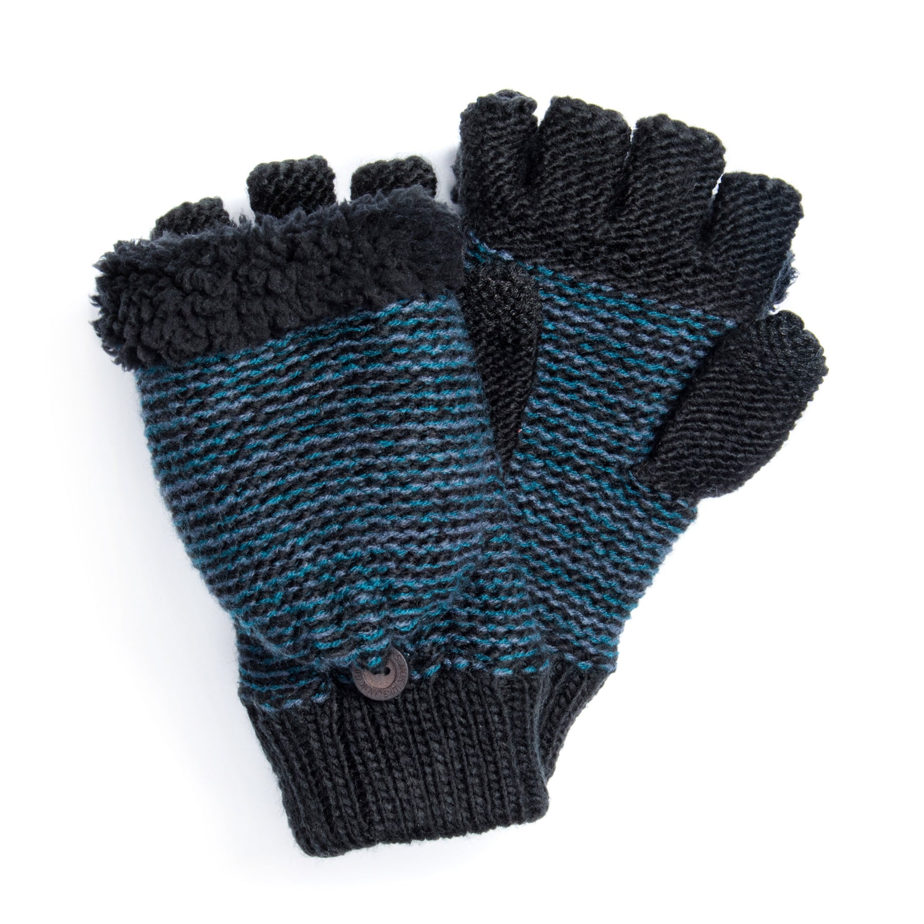 Muk Luks Men&s Fingerless Flip Mittens